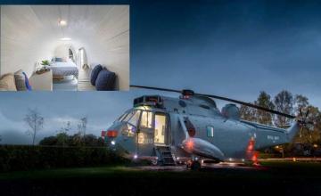Scottish owners build mini hotel suite using old helicopter