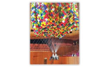20,000 helium balloons part of an artwork