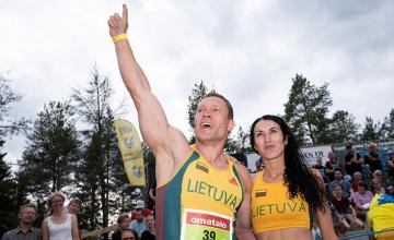 Lithuanian couple claim the title of world wife-carrying championship