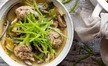 GINGERED TURKEY MEATBALL SOUP