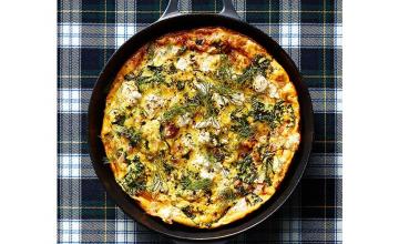 Spring Vegetable, Sausage and Goat Cheese Frittata