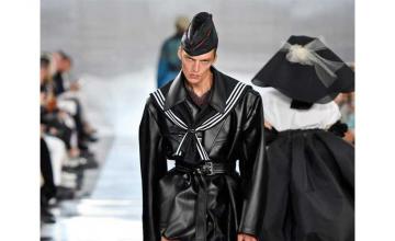 Runway model's epic Paris Fashion Week flounce