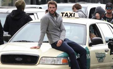 Liam Hemsworth gets hit by taxi on Dodge & Miles set