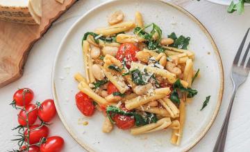 Penne with Roasted Tomatoes and White Beans