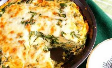 Crust less Spinach Cheese Pie
