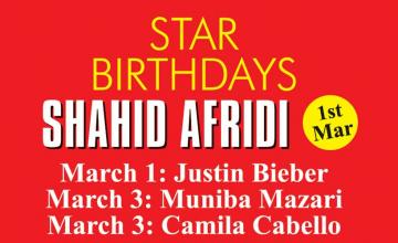 STAR BIRTHDAY SHAHID AFRIDI
