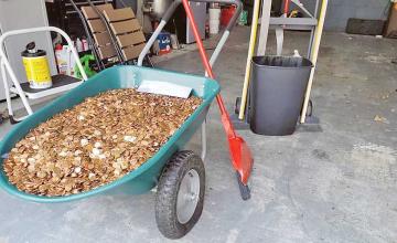 Man waiting for last paycheck from old job gets $915 in oiled pennies instead