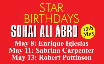 STAR BIRTHDAYS SOHAI ALI ABRO