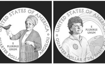 Poet Maya Angelou and Astronaut Sally Ride will be the first women honoured on series of quarters