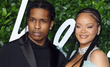 Rihanna and A$AP Rocky show PDA on the sets of their new project