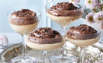 Double-Layer Custard and Chocolate Mousse