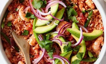 Mexican-style Prawn Rice with Avocado Salsa