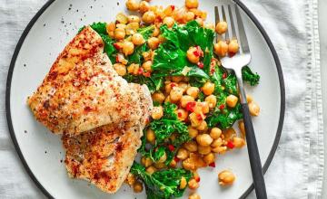 Grilled Hake with Chickpeas