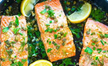 Barbecued Salmon with Herbs and Capers