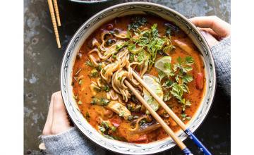Chicken Noodle Soup with Peanut Sauce