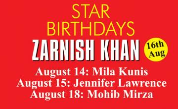 STAR BIRTHDAYS ZARNISH KHAN