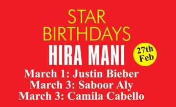 STAR BIRTHDAYS HIRA MANI