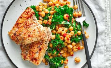 Grilled Hake with Chickpeas