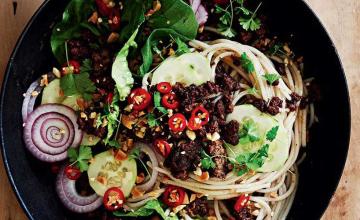 Lamb Larb Spaghetti
