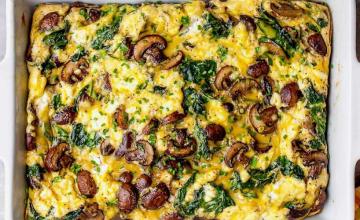 Mushroom & Spinach Strata