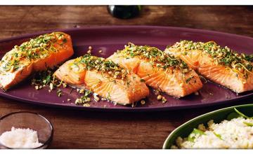 Parsley & Pine Nut Salmon with Zesty Couscous