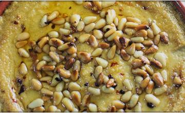 Baked Hummus with Toasted Pine Nuts