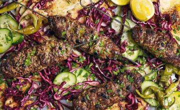 Beef and Olive Koftas with Flatbreads