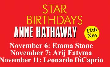 STAR BIRTHDAYS ANNE HATHAWAY