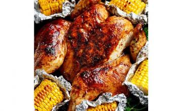 Barbecue Spiced Chicken with Charred Corn