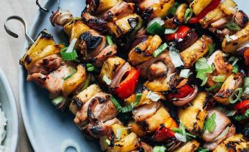 Spicy Chicken Kebabs with Caramalised Pineapple