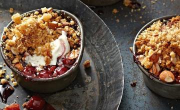 Cherry and Almond Crumble