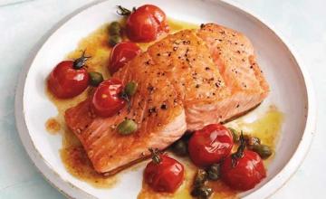 Brown-Butter Salmon with Tomatoes and Capers