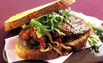 Steak Sandwich with Grilled Tomatoes