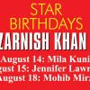 STAR BIRTHDAYS ZARNISH KHAN