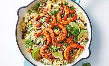 Mexican-style Prawn Rice with Avocado Salsa
