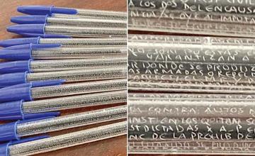 Law student in Spain writes tiny notes on pen to cheat in exams