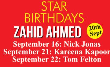 Star Birthdays Zahid Ahmed