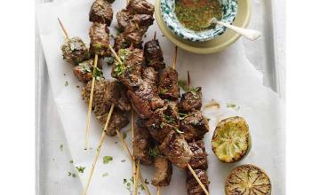 Beef Skewers with Salad