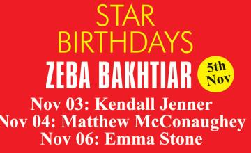 STAR BIRTHDAYS: ZEBA BAKHTIAR