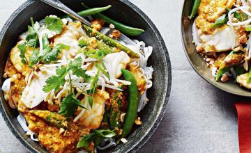 Thai Red Fish Curry with Noodles