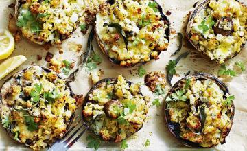 Triple Cheese & Tarragon Stuffed Mushrooms