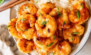 Honey, Sesame & Orange King Prawns