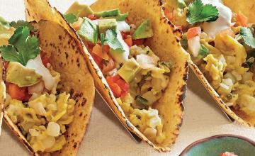 Taco with Avocado Salsa and Steamed Egg