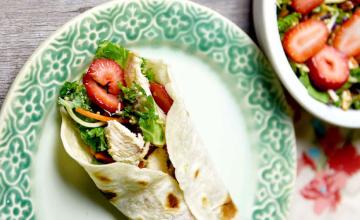 Grilled Chicken & Strawberry Salad Wrap