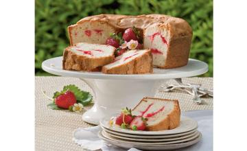 Strawberry Swirl Cream Cheese Pound Cake