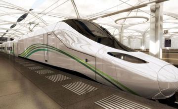 Travel across Saudi desert in the high-speed train