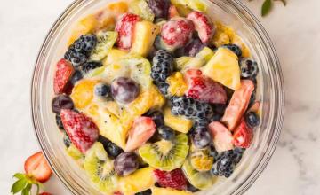 Fruit Salad with Honey Yogurt Sauce