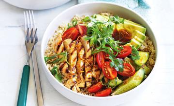 Barbecued Chicken Rice Bowls
