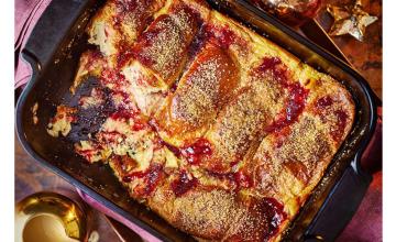 Raspberry Jam & Butter Pudding