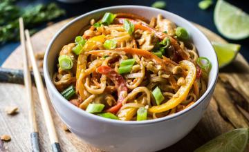 Chicken Noodle Soup with Peanut Saucec